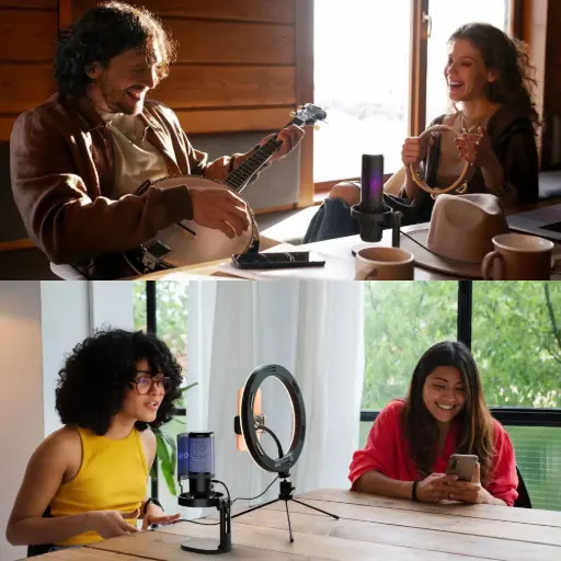 Microfono Usb De Condensador Rgb